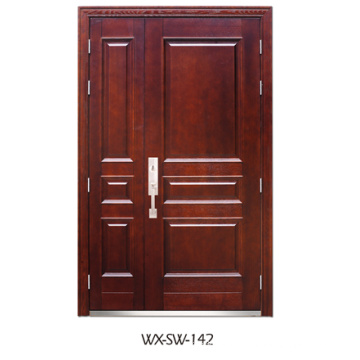 Puerta de madera de acero de Hotsale (WX-SW-142)